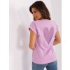 Fialové tričko se srdcem na zádech