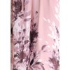 Růžové květinové šaty s šifonovými rukávy