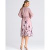 Růžové květinové šaty s šifonovými rukávy