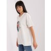 Smetanové volné tričko s potiskem