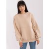 Béžová basic mikina bez kapuce