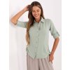 (Vel. XL) Mintová dámská košile s řasením