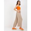 Béžové široké letní kalhoty