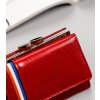 Peterson Červená malá kožená peněženka s barevným pruhem Y252