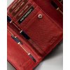 Peterson Červená hladká kožená peněženka Y317