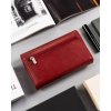 Peterson Středně velká červená kožená peněženka Y292