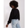 Černá crop mikina na zavazování (Velikost ONE SIZE)