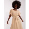 Béžové elegantní šaty s páskem
