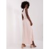 Světle růžové asymetrické maxi šaty