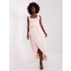 Světle růžové asymetrické maxi šaty