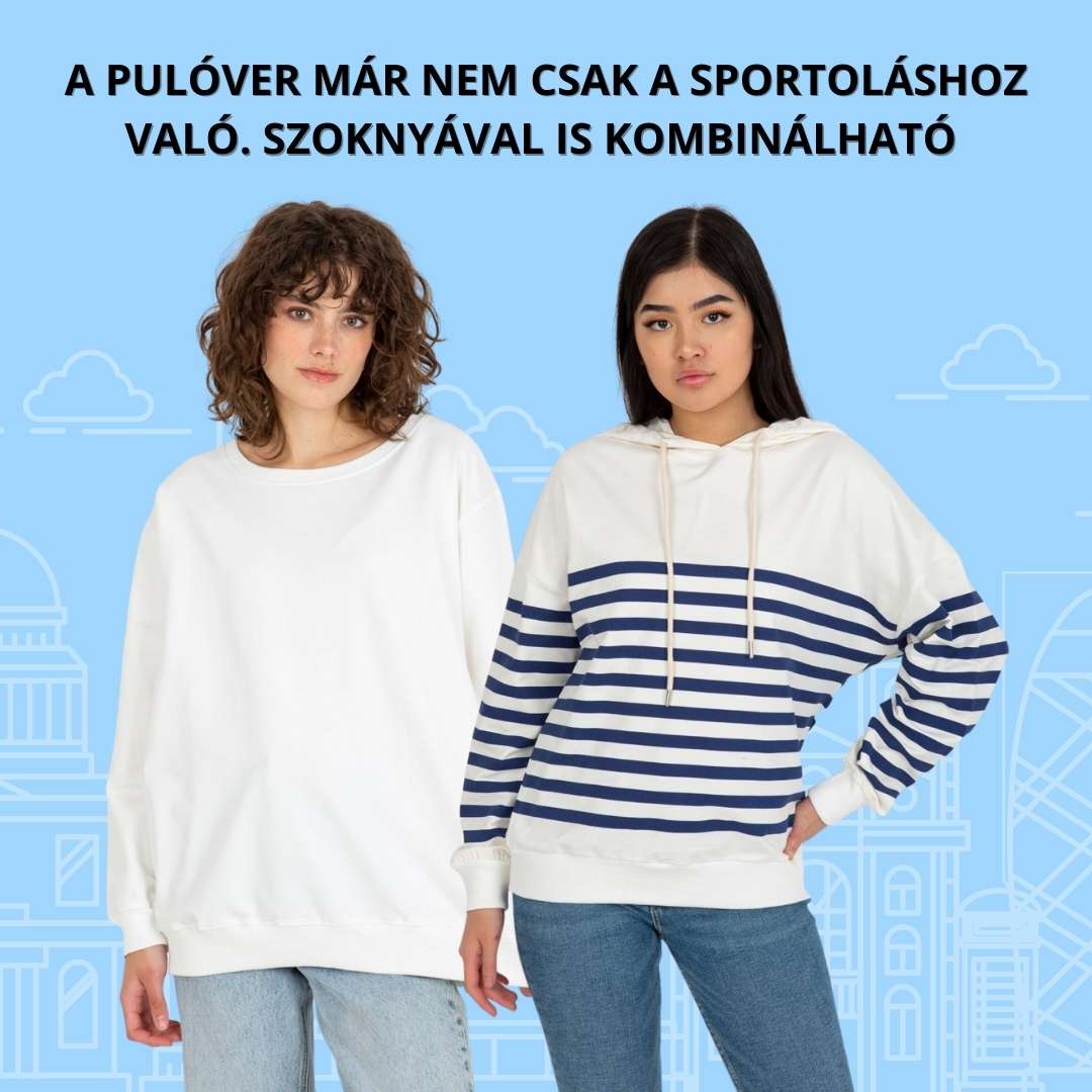 A pulóver már nem csak a sportoláshoz való. Szoknyával is kombinálható