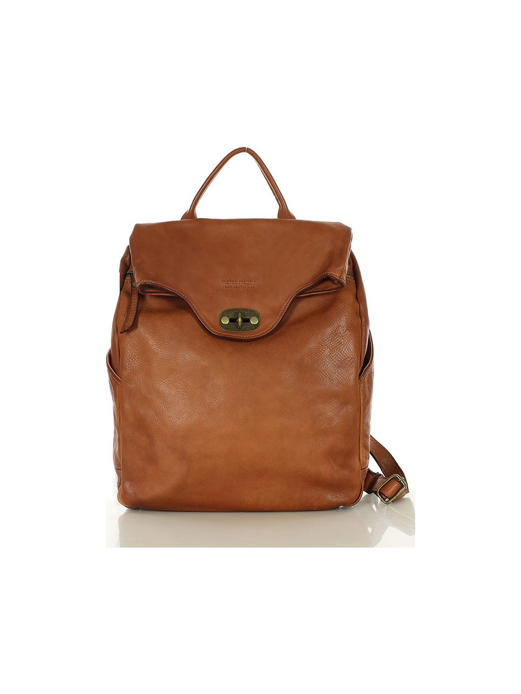 MARCO MAZZINI Karamell-barna minimalista hátizsák (Méret ONE SIZE)
