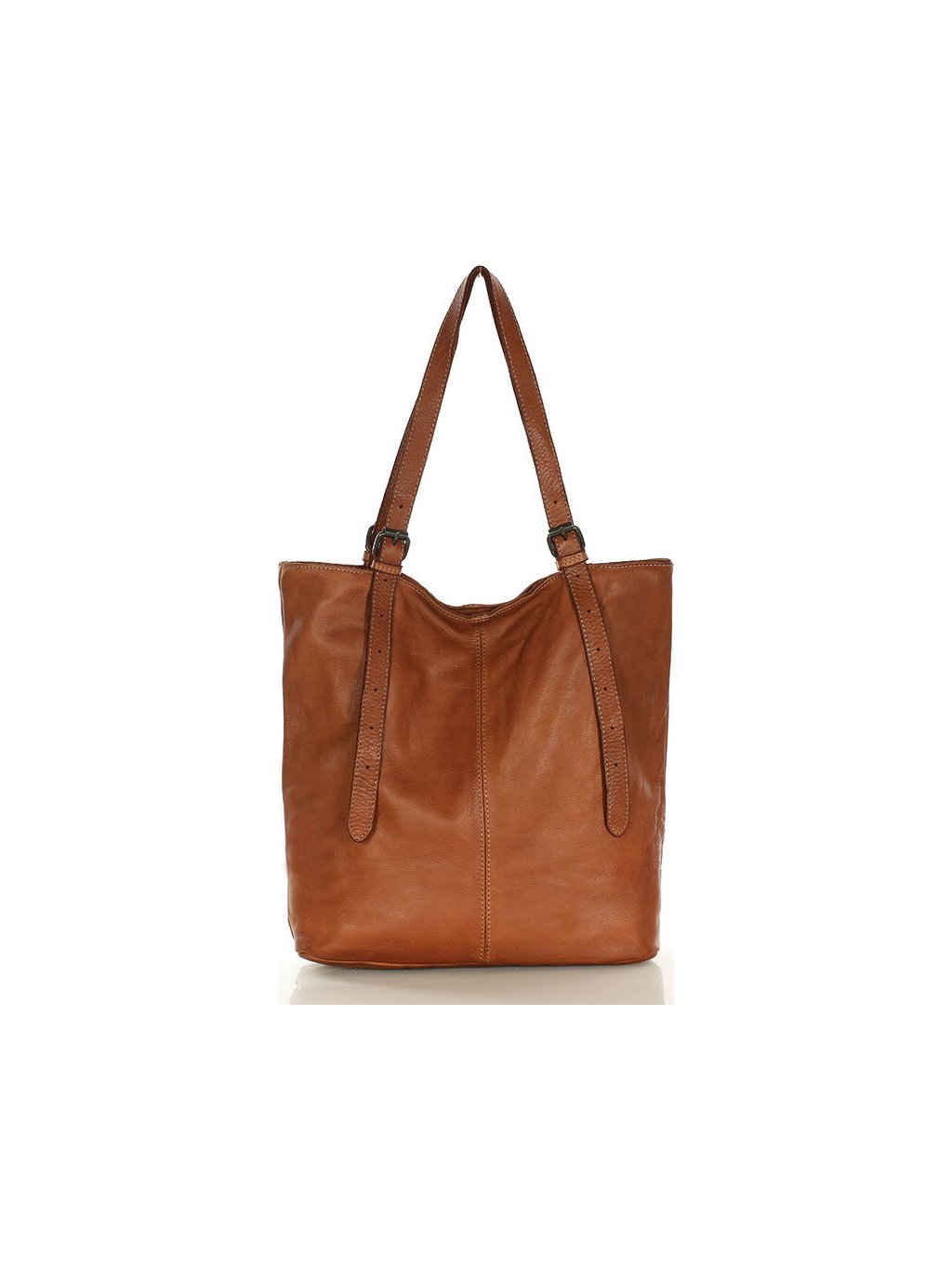 MARCO MAZZINI Barna tágas bőr shopper kézitáska