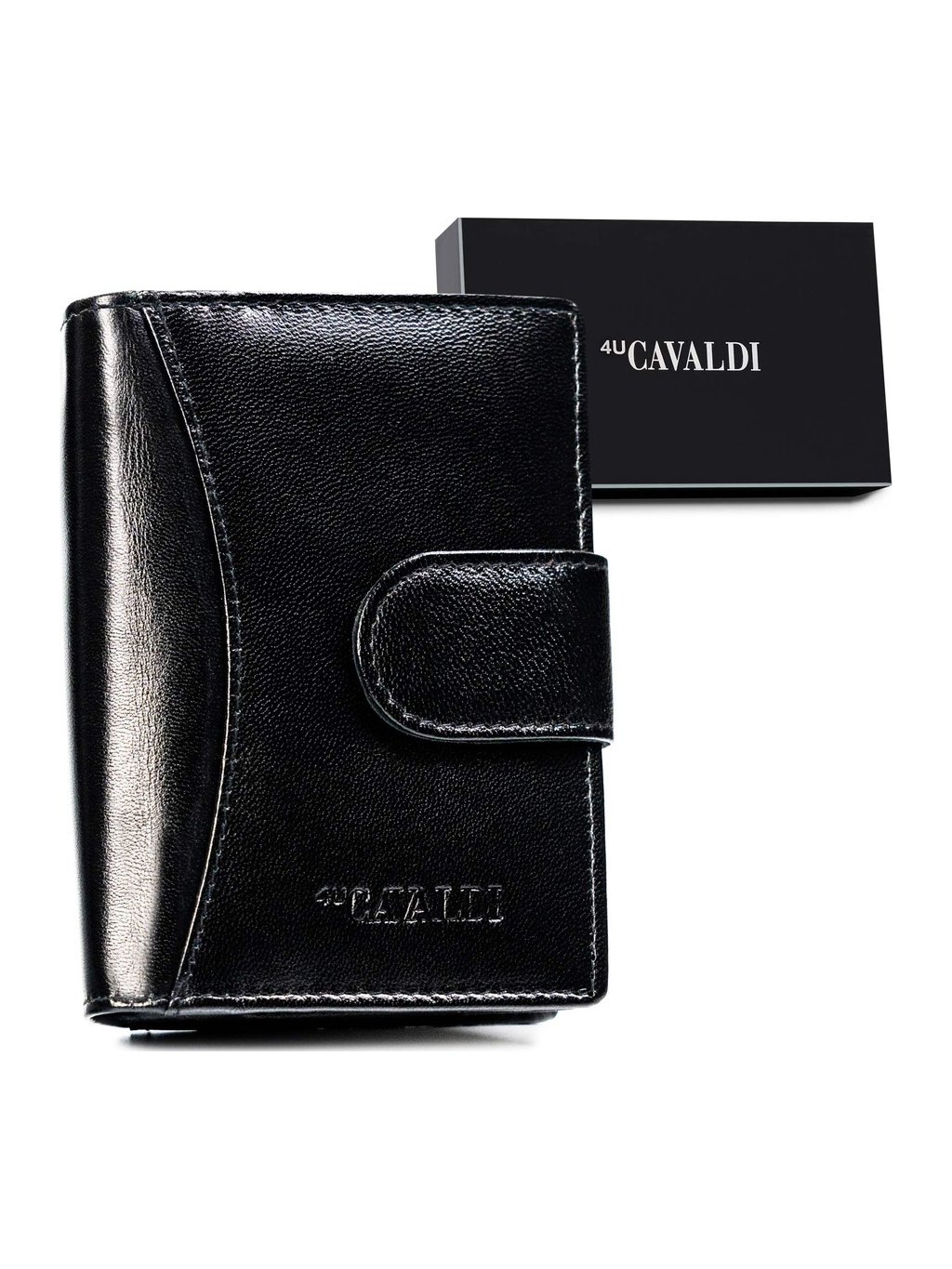 4U Cavaldi fekete tágas női pénztárca M805