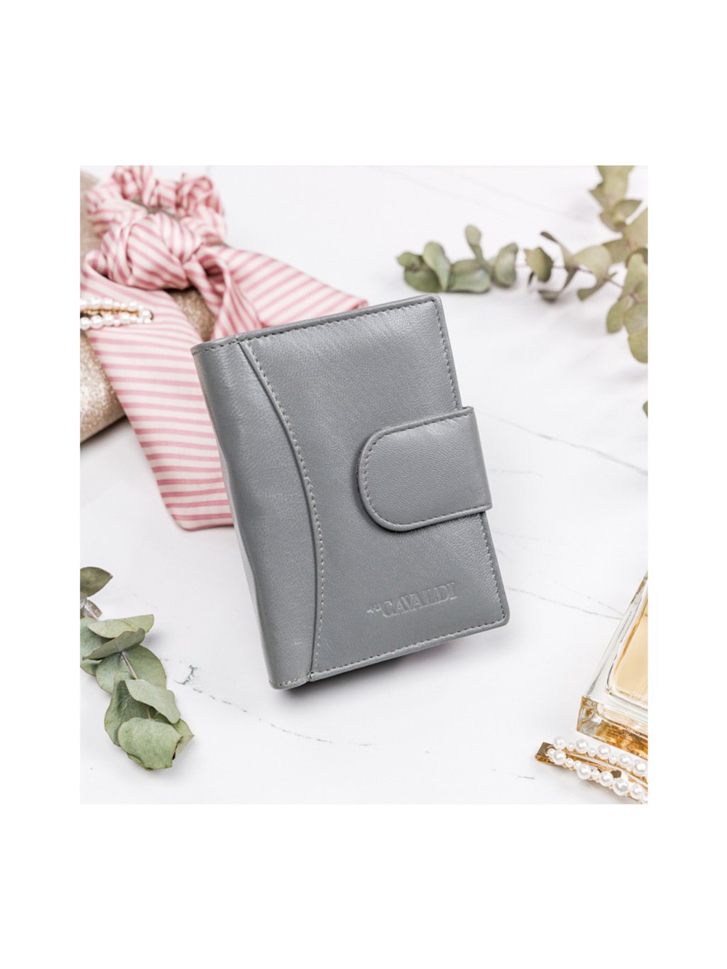 4U Cavaldi szürke, tágas női pénztárca M804