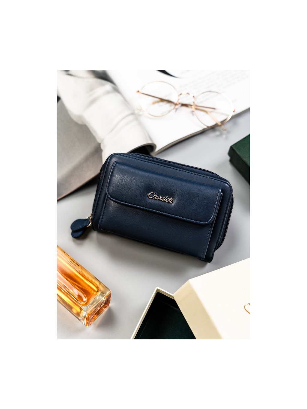 4U Cavaldi sötétkék tágas pénztárca M763