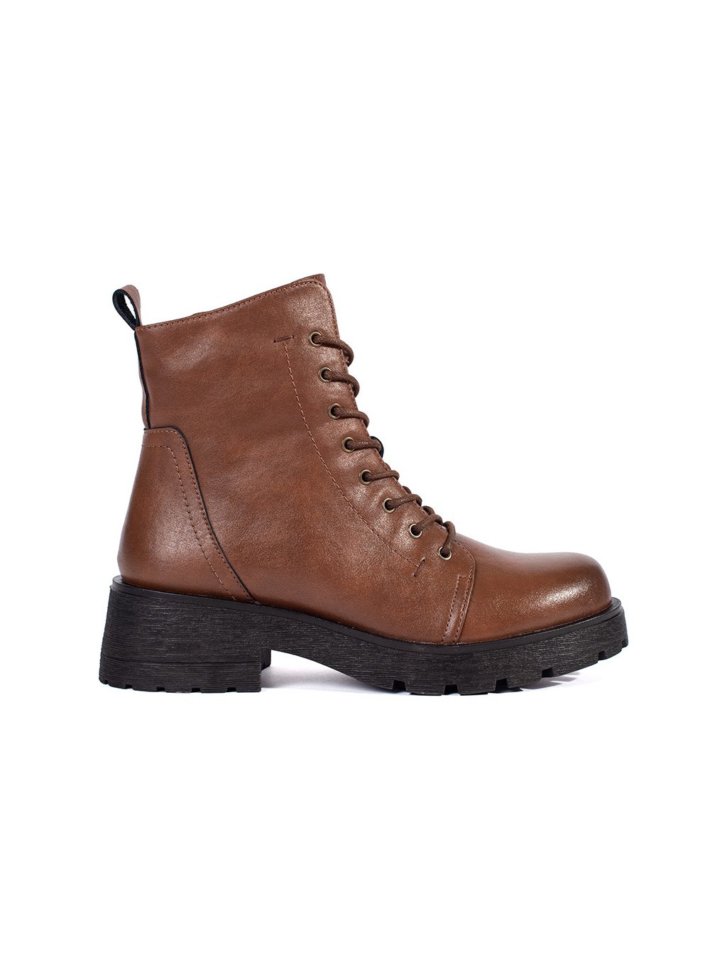 Sergio Leone barna bőr, vastag talpú bokacsizma, 4,5 cm sarok