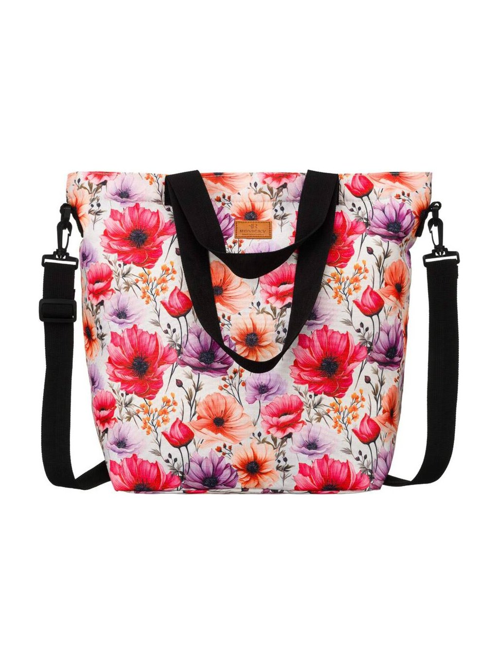 Tágas shopper táska virágmintával Rovicky