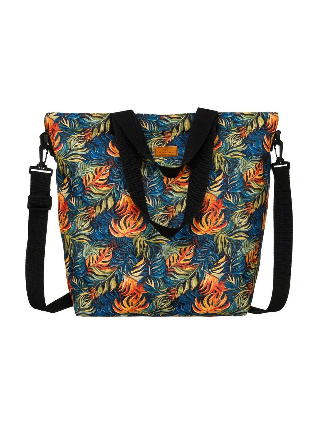 Tágas shopper táska trópusi mintával Rovicky