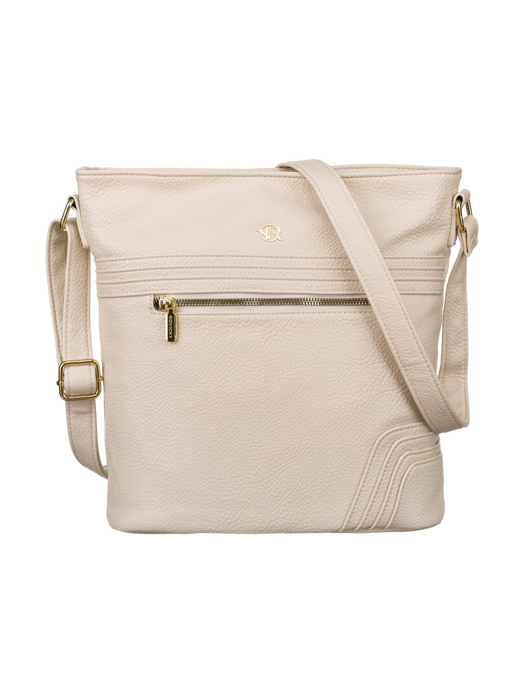 Krémszínű női tágas crossbody táska Rovicky