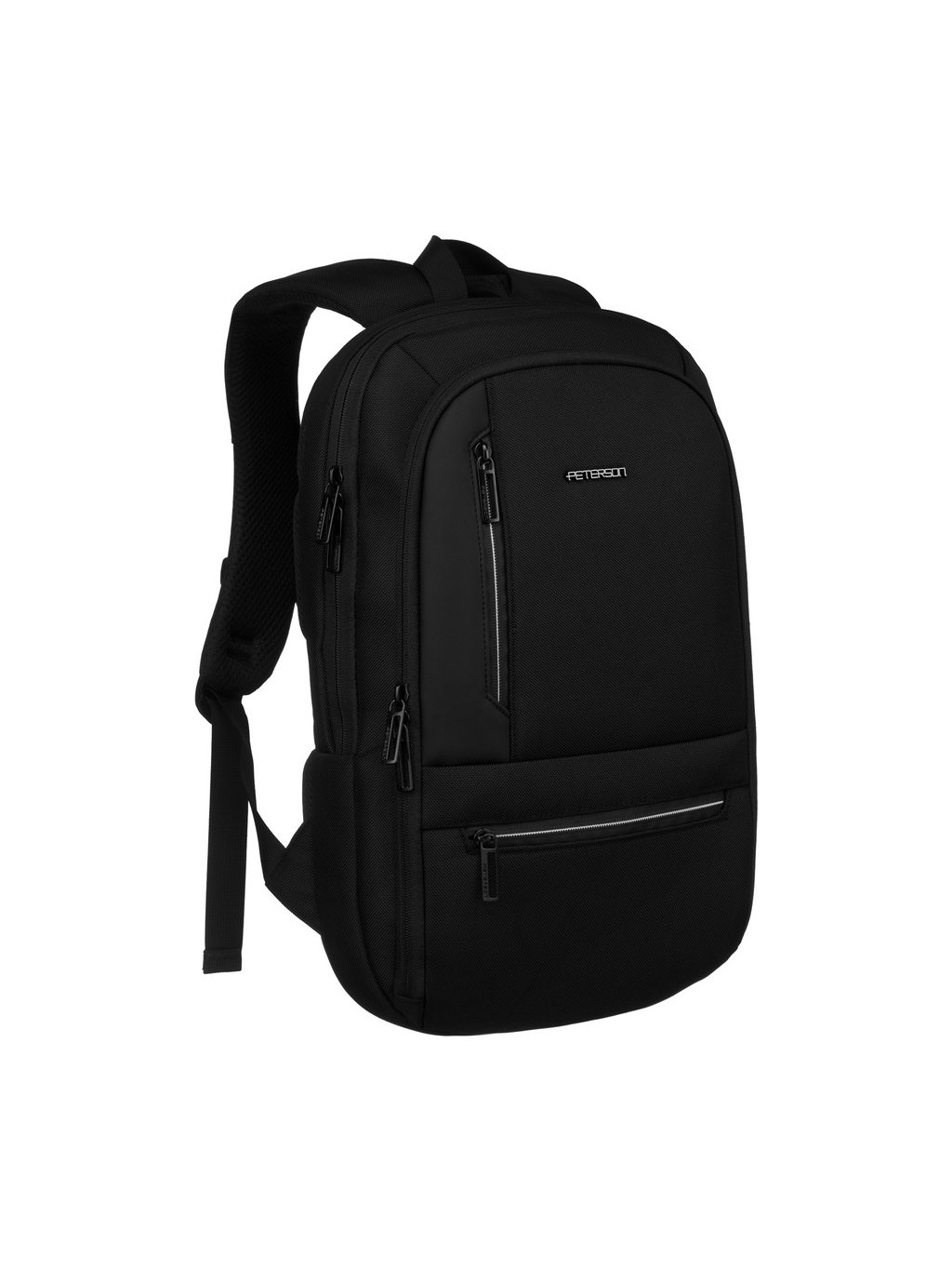 Peterson tágas fekete utazó hátizsák bőröndhöz rögzíthető pánttal