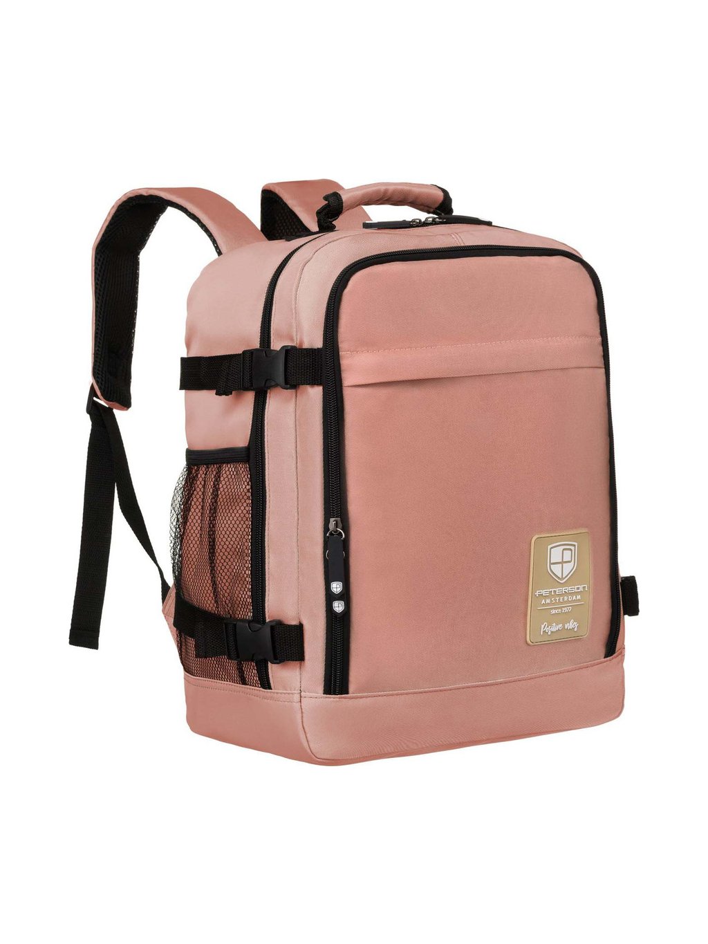 Peterson rózsaszín tágas utazó hátizsák USB porttal