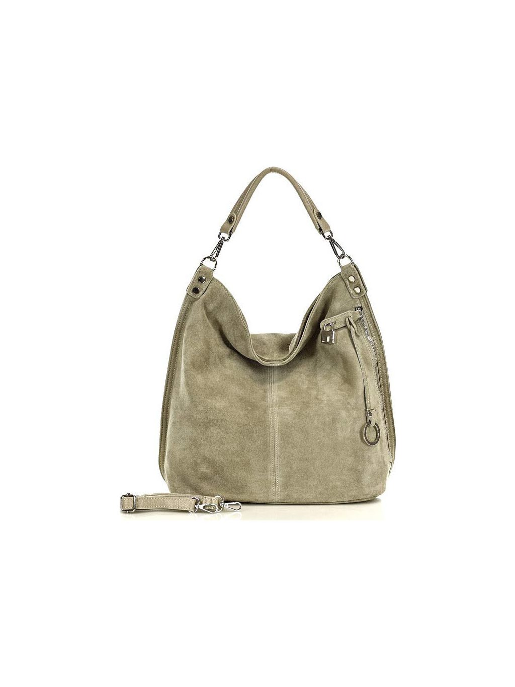 MARCO MAZZINI Bézs tágas nubuk kézitáska