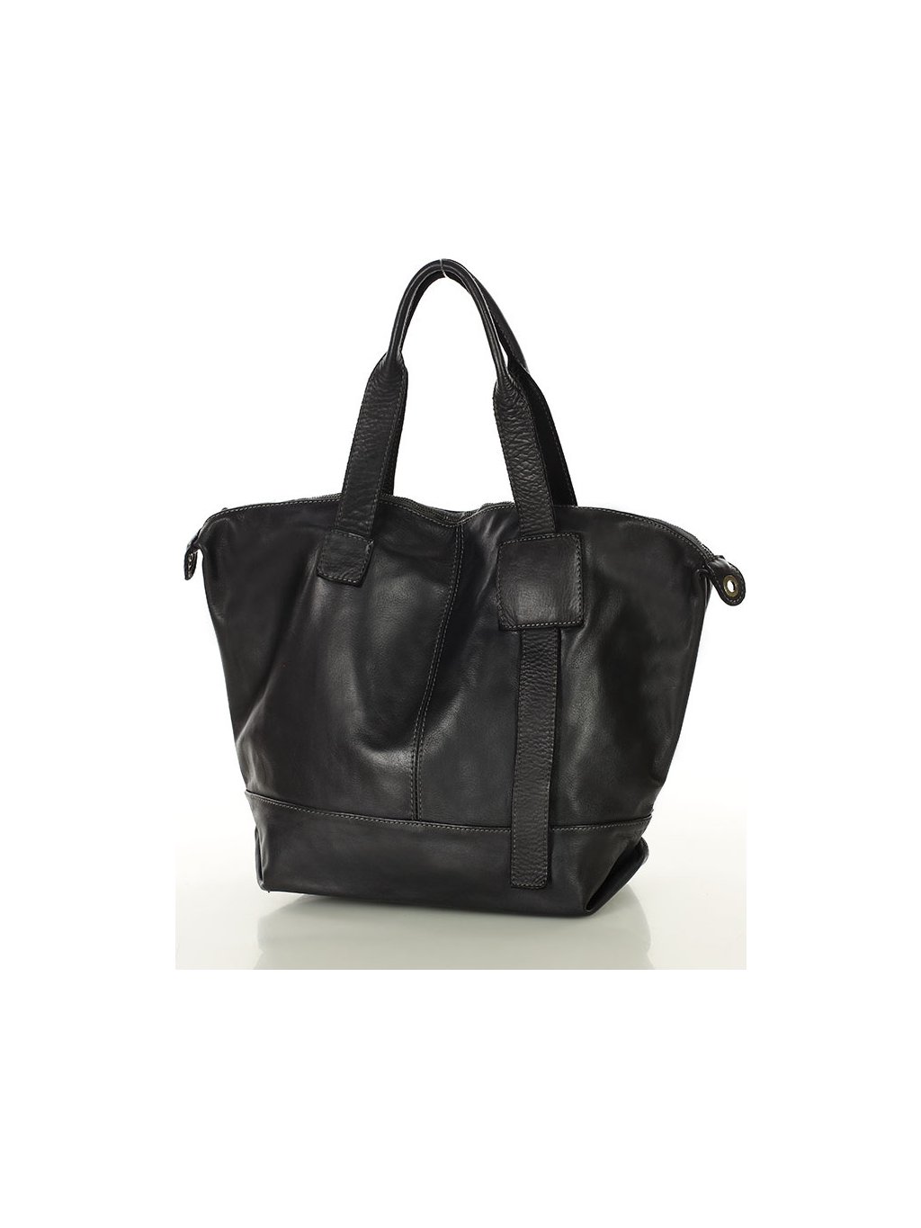 MARCO MAZZINI Fekete női tágas bőr shopper táska