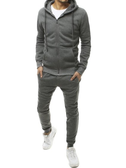 Antracit szürke férfi sportos szett cipzárral