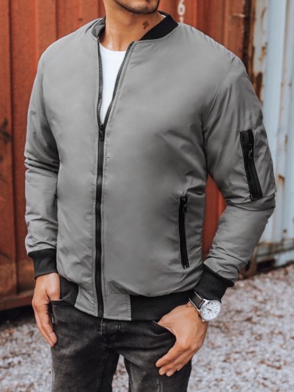 Szürke klasszikus bomber kabát