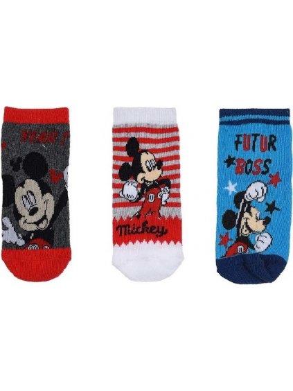 MICKEY MOUSE SZÍNES FIÚ ZOKNIK - 3 PÁR