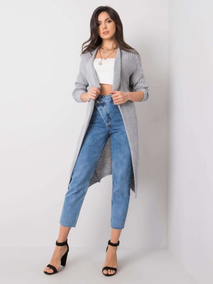 Hosszú szürke kardigán