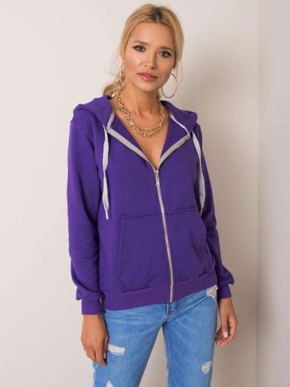 Lila női cipzáras kapucnis pulóver