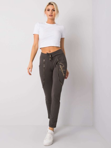 Khaki női melegítőnadrág arany felirattal