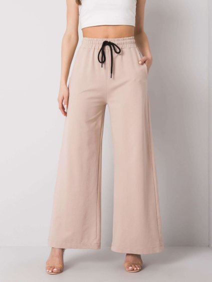 Bézs női széles melegítőnadrág