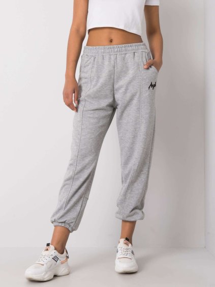 Világosszürke női melegítőnadrág logóval