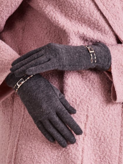 Női sötétszürke kesztyű