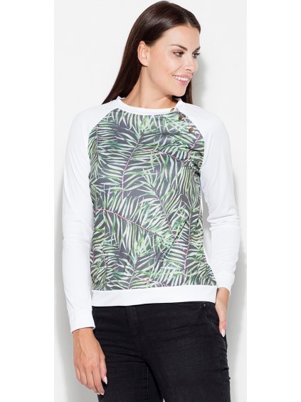 Pulóver trópusi levelekkel és arany szegecsekkel