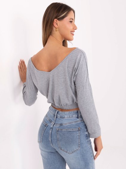 Világosszürke női rövid póló