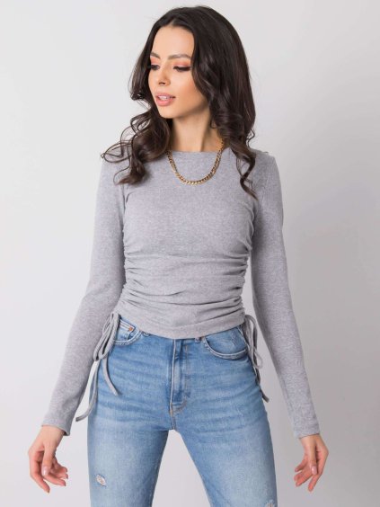 Világosszürke oldalán összehúzható póló