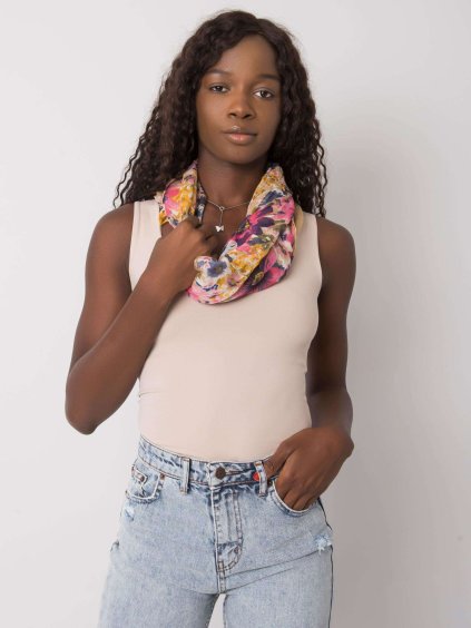 Bézs-rózsaszín viszkóz kendő