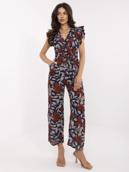 Sötétkék mintás hosszú overall