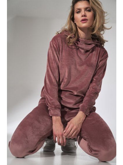 Rózsaszín velúr pulóver