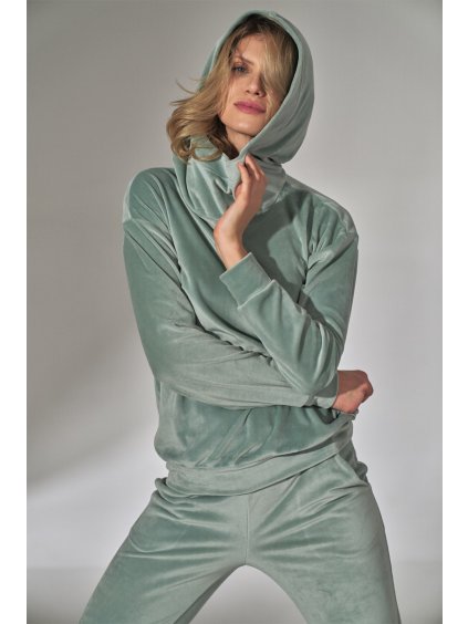 Menta színű zöld velúr pulóver