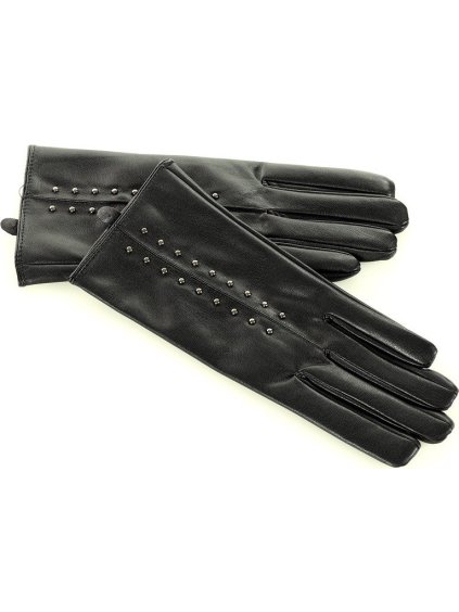 Fekete elegáns, szegecsekkel díszített kesztyű