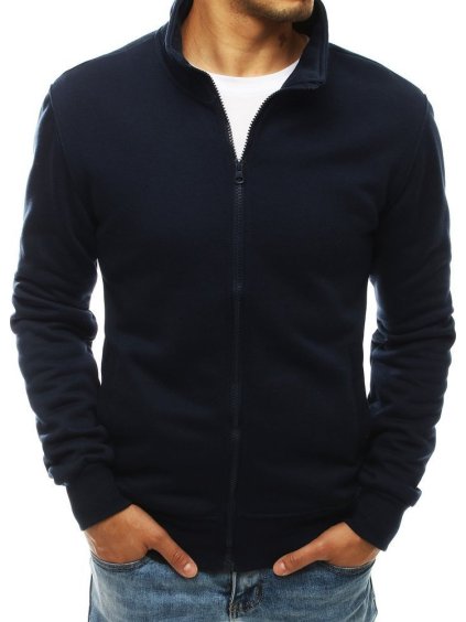 Sötétkék férfi póló cipzárral