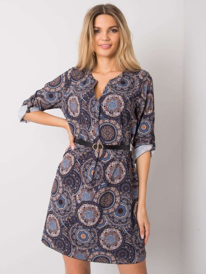Sötétkék női mintás ruha