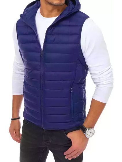 Kék férfi steppelt mellény