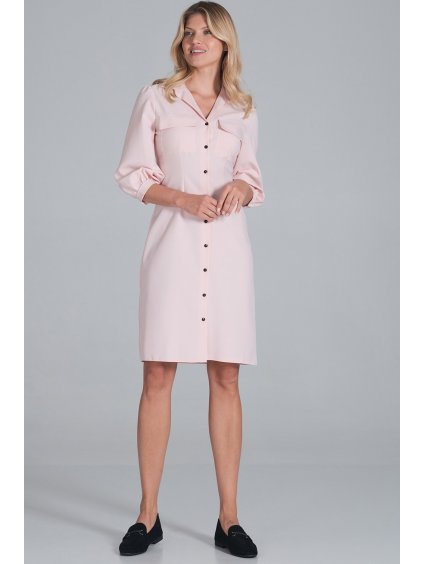 Világos rózsaszín midi ingruha