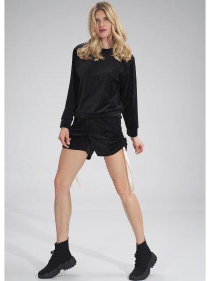 Fekete velúr pulóver